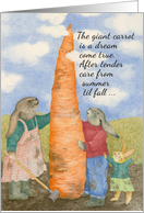 Rabbits with Giant Carrot Birthday Card