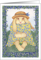 Forget Me Not Rabbit Spring Birthday Card