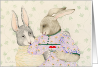 Hidden Heart Rabbit Couple Romance Card