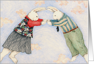 Animal Magnetism Rabbit Couple Romance Card