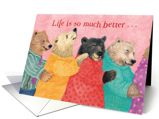 Bears in a Conga Line Friendship card (1240094)