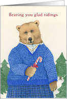 Glad Tidings and a Candy Cane Christmas Bear card