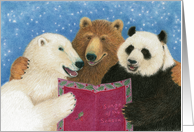 Three Bears singing carols SOngs of the Season Christmas card