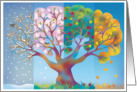 Seasons in nature shown in changes in tree card