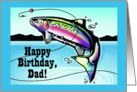 Jumping Rainbow Trout Happy Birthday for Dad card