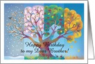 Seasons Change Tree Happy Birthday Brother. Customize and Personalize card