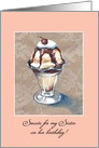 Ice cream Sundae Birthday card for sister. Can customize inside card