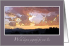 Sunset Over Mountains framed illustrationSympathy card. Customize. card