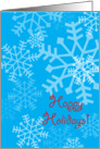 Happy Holidays Snowflakes on Blue Background card