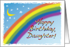 Rainbow, Lesbian, crescent moon, stars, Happy Birthday, Daughter, card