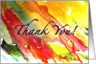 Thank You General in Abstract Reds and Yellows Blank Inside card