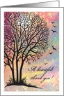 Thank you Sympathy Care & Support Bare Tree at Sunset can customize card