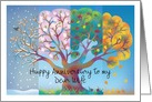 Happy Anniversary Dear Wife Tree in Four Seasons card