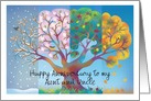 Happy Anniversary Aunt and Uncle Tree in Four Seasons card