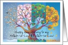 Happy Anniversary Mother-in-Law & Father-in-Law Tree in Four Seasons card
