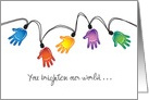 Helping Hands Volunteers Lights Multi Color Thank you Appreciation card