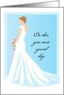 WEDDING CONGRATULATIONS BRIDE & GROOM WHITE DRESS card