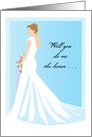 Bridesmaid Request Bride Elegant White Dress card