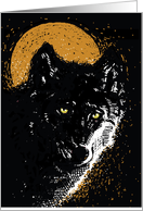 Wolf and Full Moon card