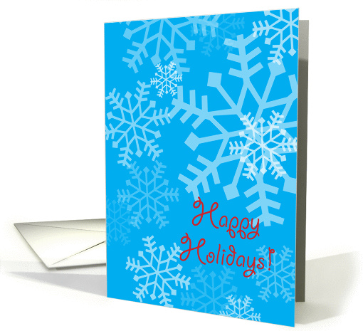 Happy Holidays Snowflakes on Blue Background card (1337842)
