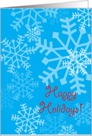 Happy Holidays Snowflakes on Blue Background card