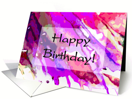 Happy Birthday Abstract in Reds and Purples card (1360846)