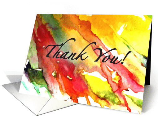 Thank You General in Abstract Reds and Yellows Blank Inside card