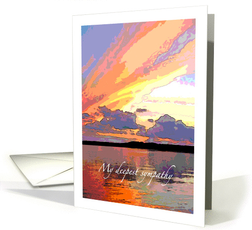Sunset Over Water Sympathy White Border card (1386822)
