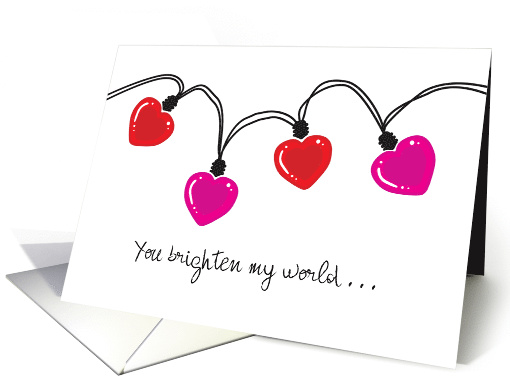 Valentines Lighted Hearts on a String Love Celebration card (1450954)