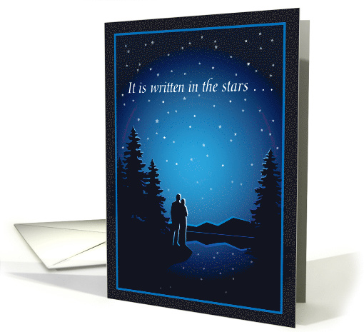 Star Gazing Couple Lake & Trees Happy Birthday card (1464252)