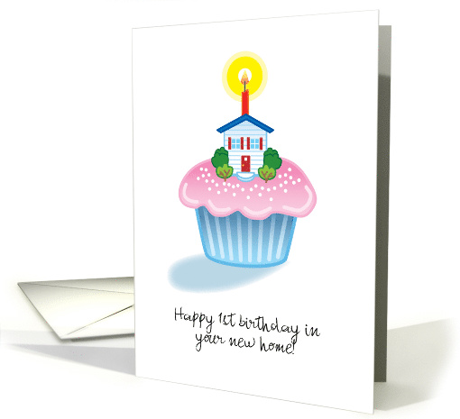 Happy 1st Birthday New House Cupcake Candle Celebrate... (1465488)