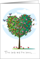 Happy Birthday Wife Love Hearts Flowers Tree card