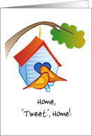 Congratulations Buying New Home Tweet Home Two Birds Birdhouse card