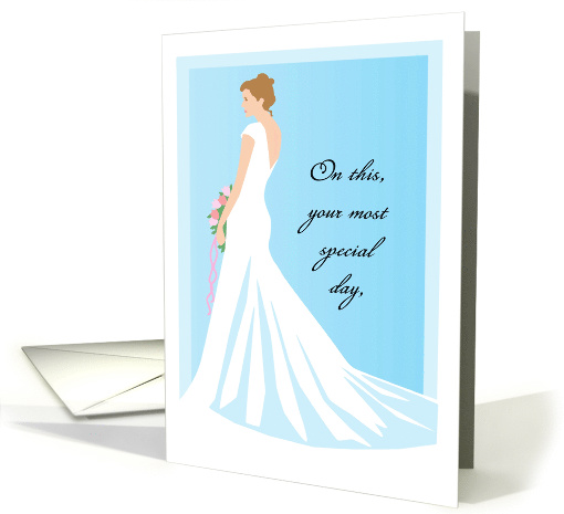 WEDDING CONGRATULATIONS BRIDE & GROOM WHITE DRESS card (1488320)