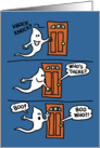 Knock Knock Cartoon Ghost Halloween card