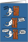 Knock Knock Ghost Cartoon Halloween card