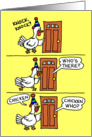 Knock Knock Chicken Cartoon Happy Birthday card