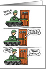 Knock Knock Tank Cartoon Birthday card