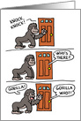 Knock Knock Cartoon Gorilla Steak Birthday card