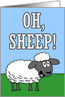 Oh Sheep Cartoon Pun Any Age Birthday card