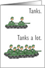 Tank. Tanks. A Lot. Thank You Pun card