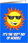 Sun Cartoon With Sunglasses 100 Days School Card