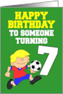 Soccer Player Birthday Turning 7 card