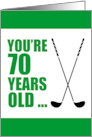 70 Years Old Golfer 70th Birthday card