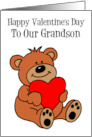 Happy Valentine’s Day Grandson Bear With Heart card