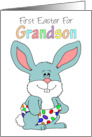 Grandson’s First Easter Cartoon Baby Bunny card