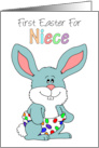 Niece’s First Easter Cartoon Baby Bunny card