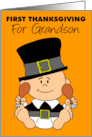 Grandson’s First Thanksgiving Cute Little Pilgrim card