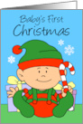 Baby’s First Christmas Cute Little Elf card
