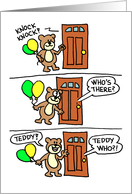 Knock Knock Teddy Birthday card